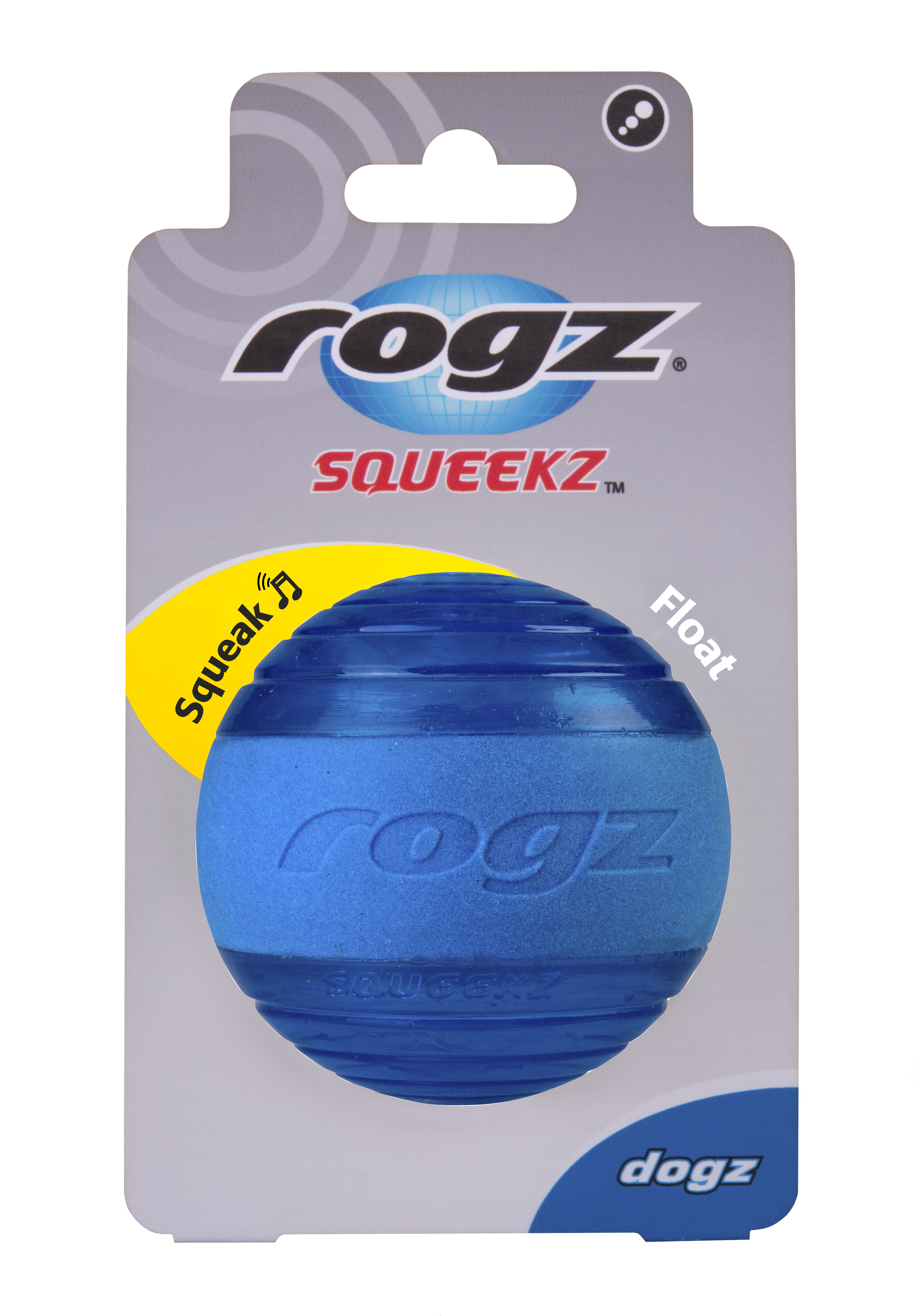 Rogz Squeekz Ball Blue x 1